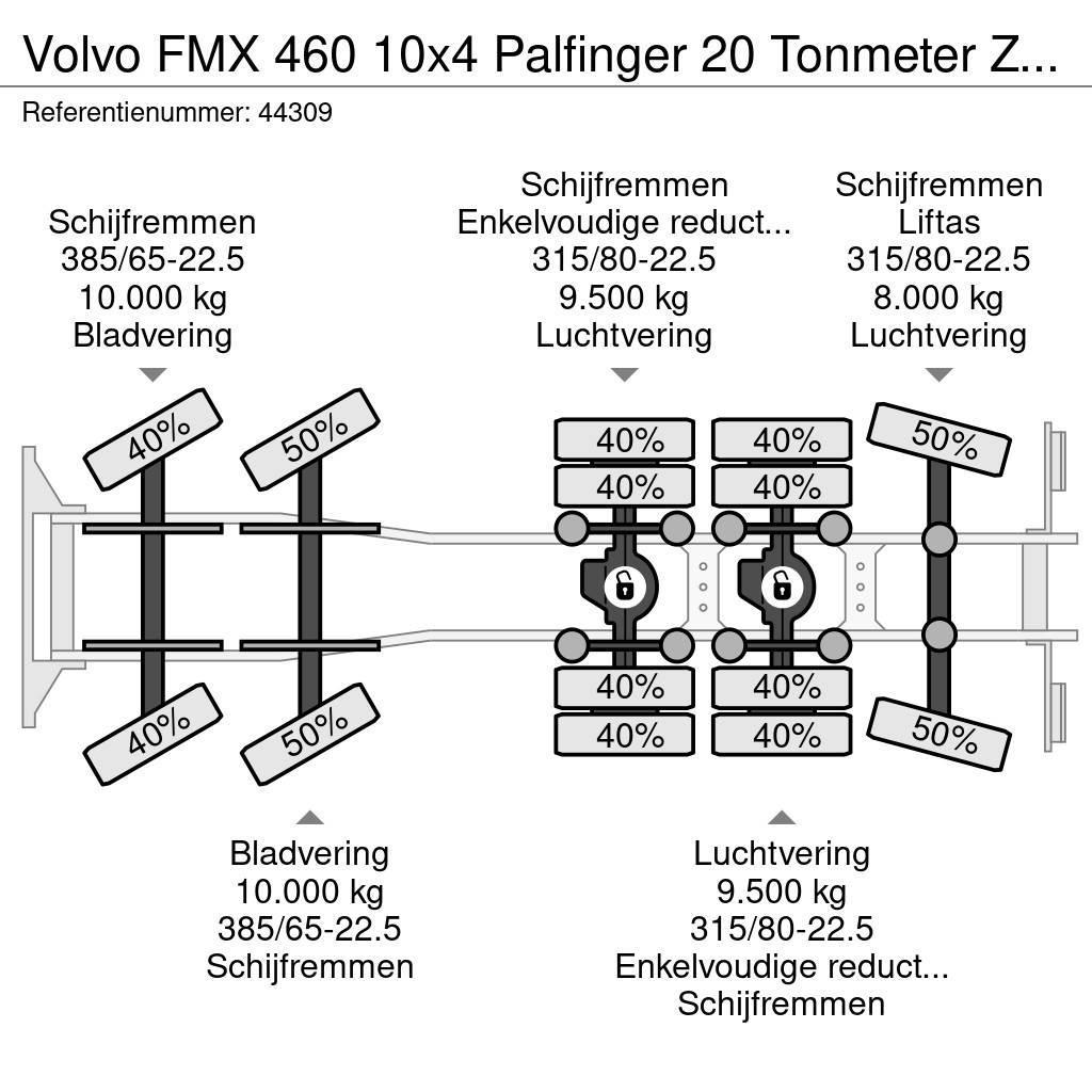 Volvo FMX 460 10x4 Palfinger 20 Tonmeter Z-kraan Vrachtwagen met containersysteem