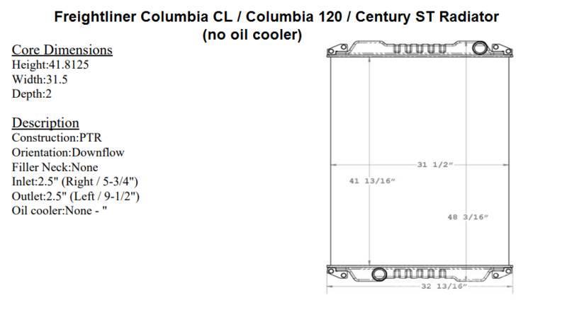 Freightliner Columbia Radiatoren