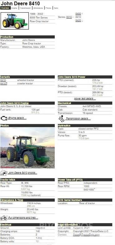 John Deere 8410 Tractoren