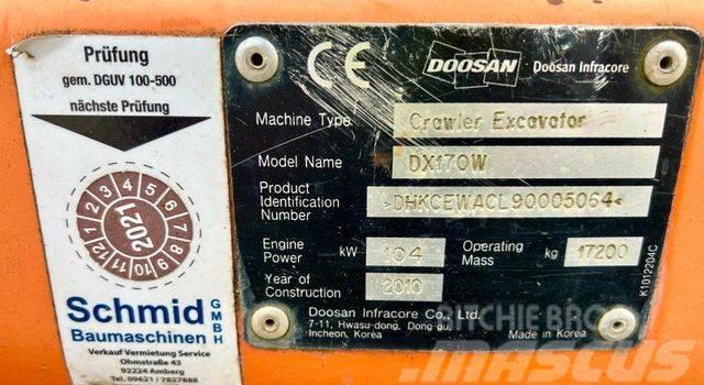 Doosan DX 170W Mobilbagger Wielgraafmachines
