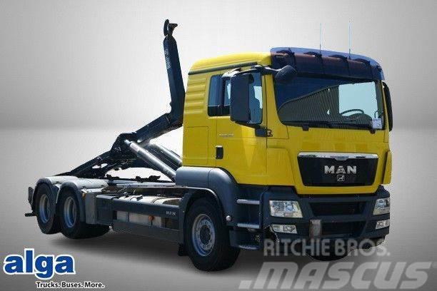 MAN 28.480 TGS BL 6x2, Hiab XR21S61, Standheizung Vrachtwagen met containersysteem