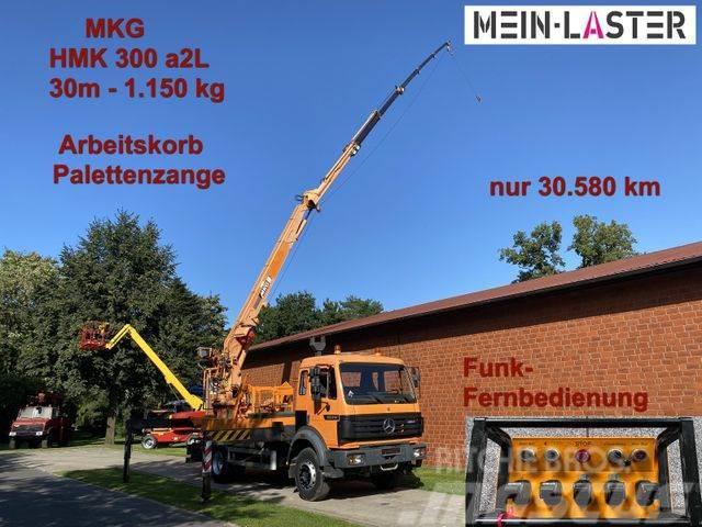 Mercedes-Benz 1824 MKG 300 30m 1.150 kg Funk Korb nur 30.584km Vlakke laadvloer met kraan