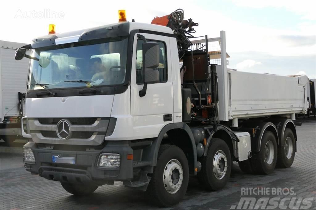 Mercedes-Benz Actros 3244 2 way tipper + crane ATLAS 116.3 8x4 Tipper trucks