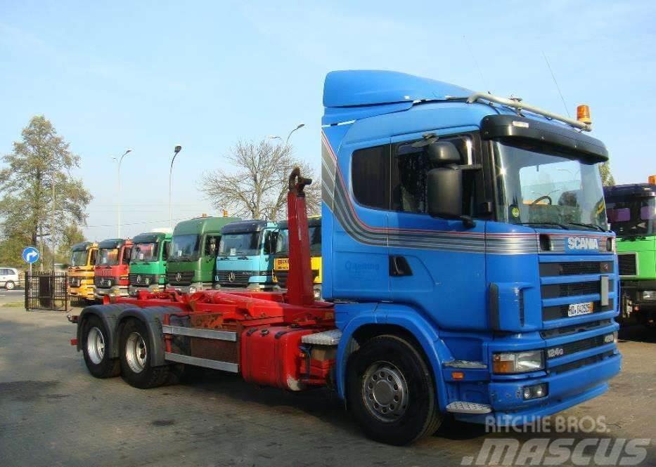 Scania 124G420 6X2 HAKOWIEC Vrachtwagen met containersysteem