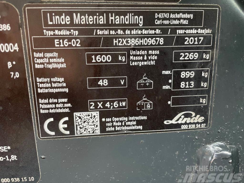 Linde E16-02-386-EVO Elektrische heftrucks