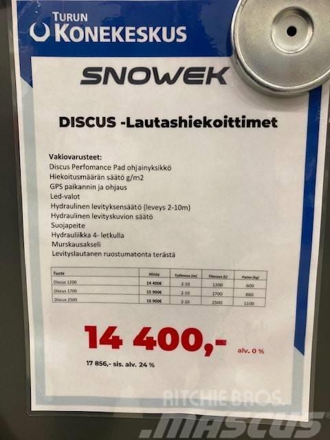 Snowek Discus 1200 Lautashiekoitin 2-10m Zand- en zoutstrooimachines