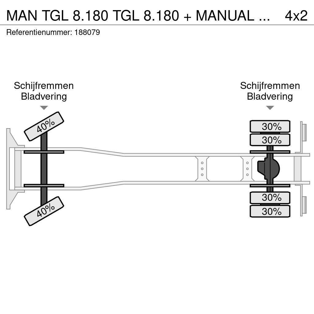 MAN TGL 8.180 TGL 8.180 + MANUAL + Lift Bakwagens met gesloten opbouw