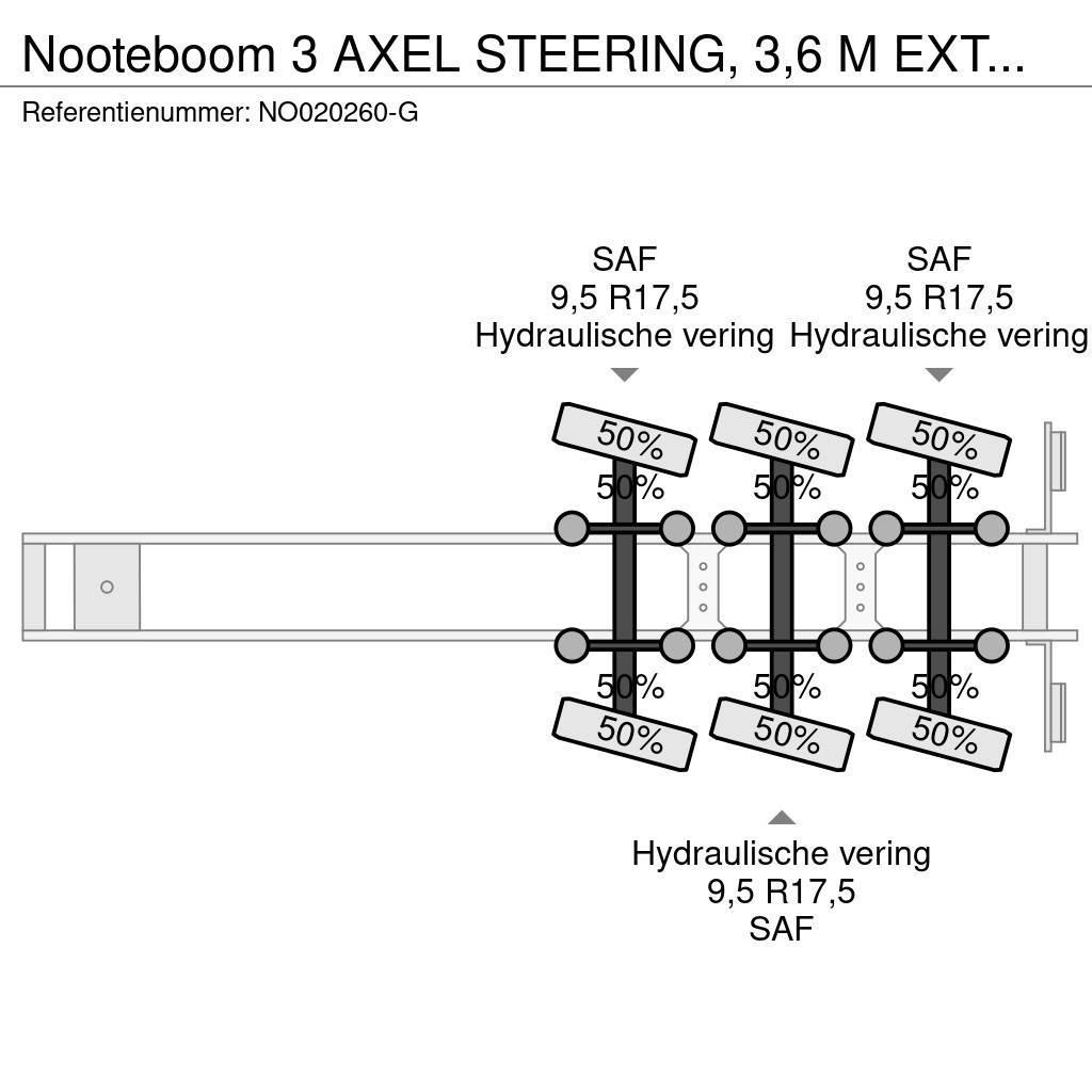 Nooteboom 3 AXEL STEERING, 3,6 M EXTENDABLE Diepladers