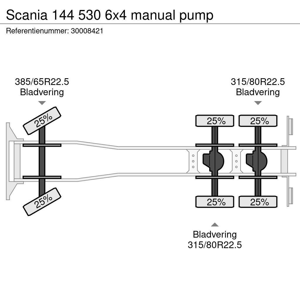 Scania 144 530 6x4 manual pump Platte bakwagens