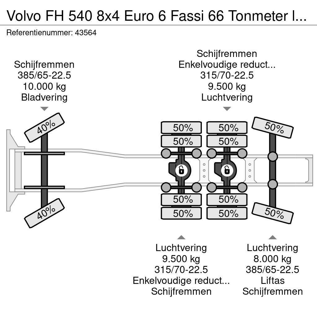 Volvo FH 540 8x4 Euro 6 Fassi 66 Tonmeter laadkraan + Fl Trekkers