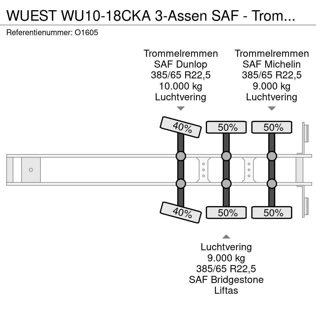  WUEST WU10-18CKA 3-Assen SAF - Trommelremmen - Sch Containerchassis