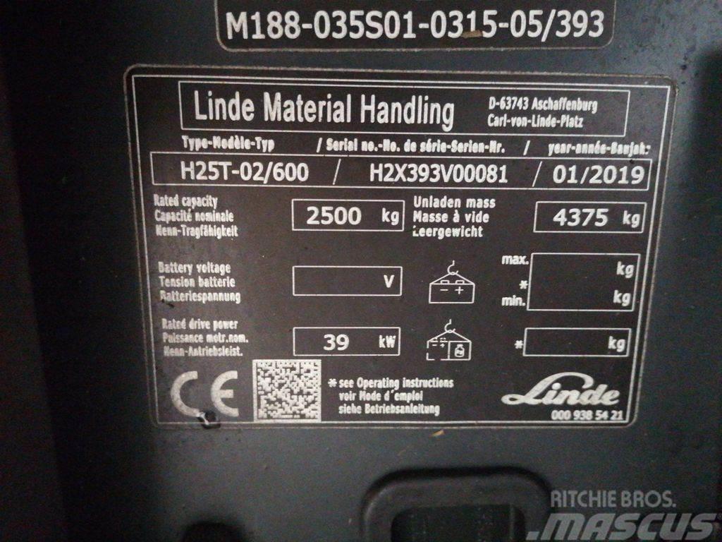 Linde H25T-02/600 LPG heftrucks