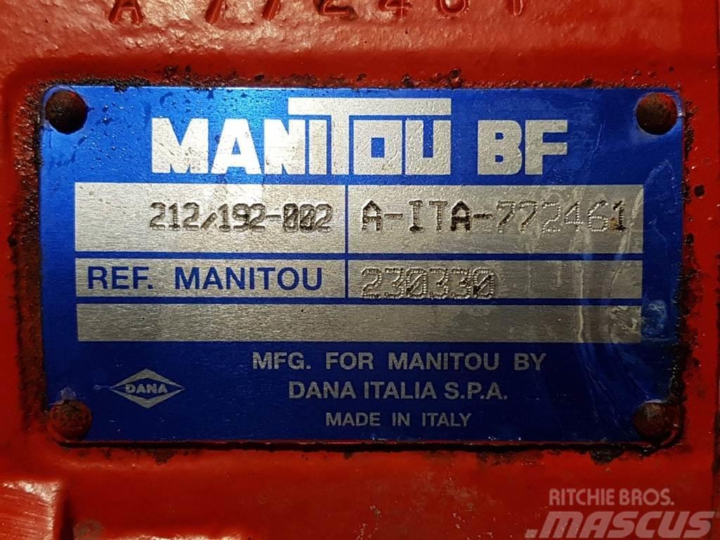 Manitou MT1233ST-230330-Spicer Dana 212/192-002-Axle/Achse Assen