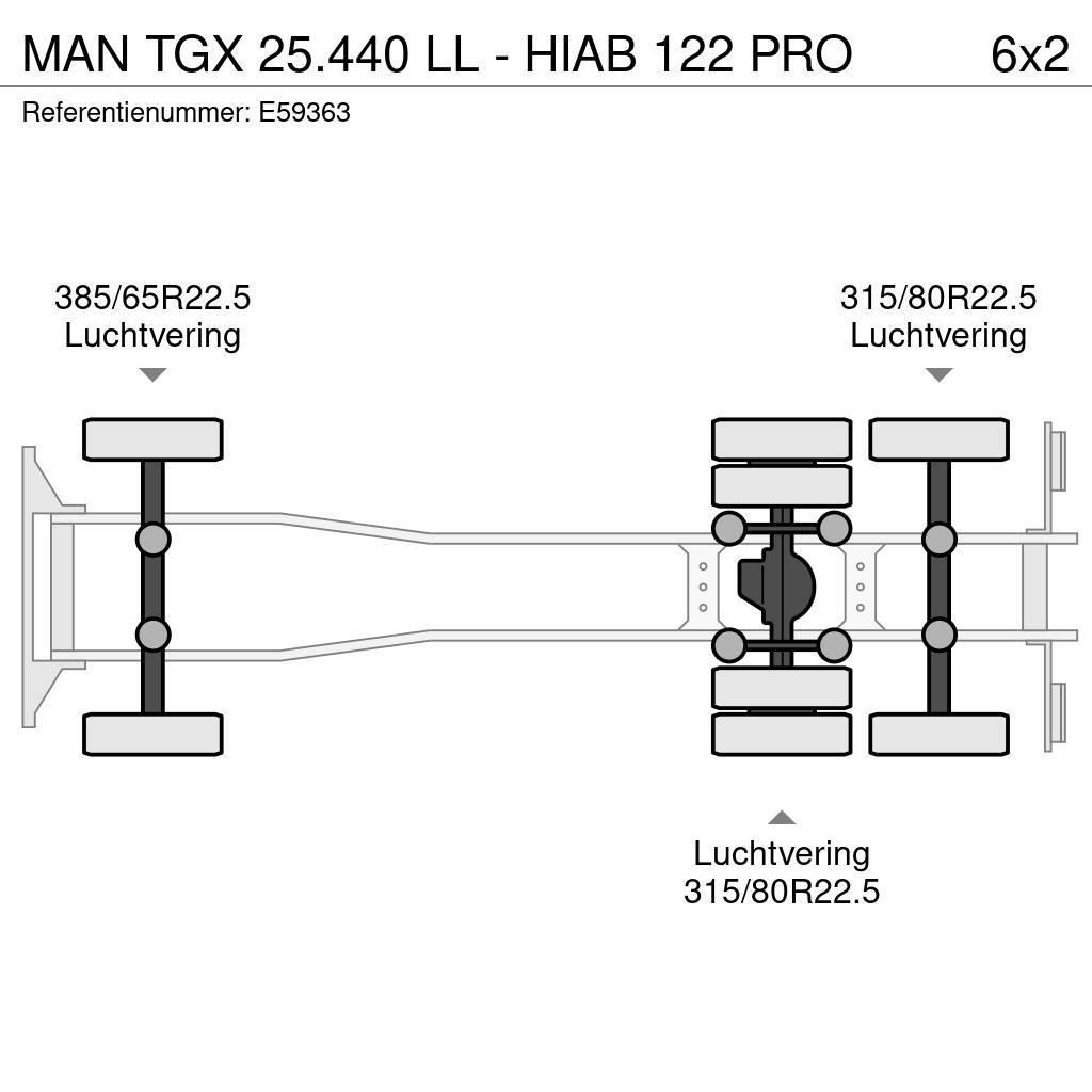 MAN TGX 25.440 LL - HIAB 122 PRO Containerchassis