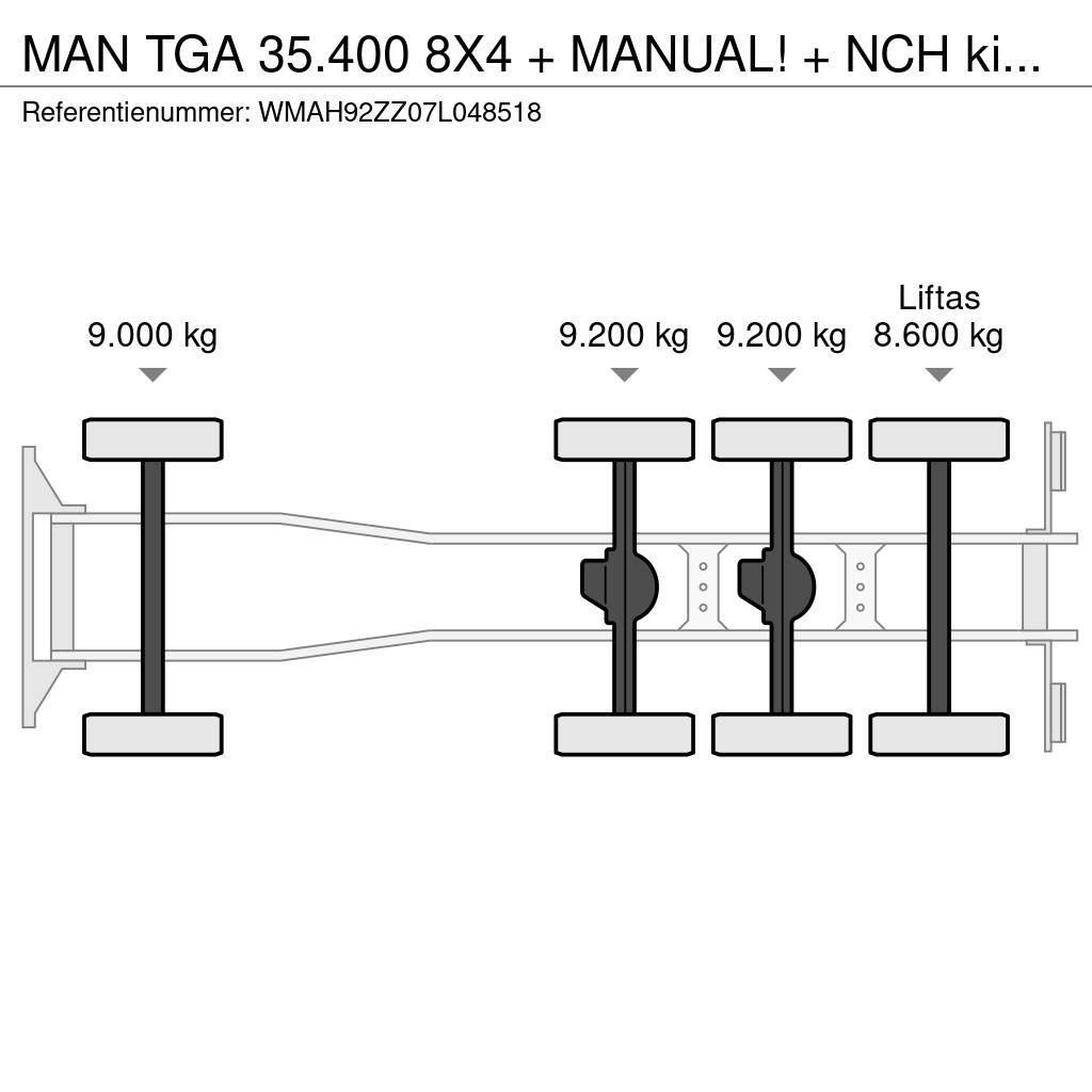 MAN TGA 35.400 8X4 + MANUAL! + NCH kipper/ bitum spray Vrachtwagen met containersysteem