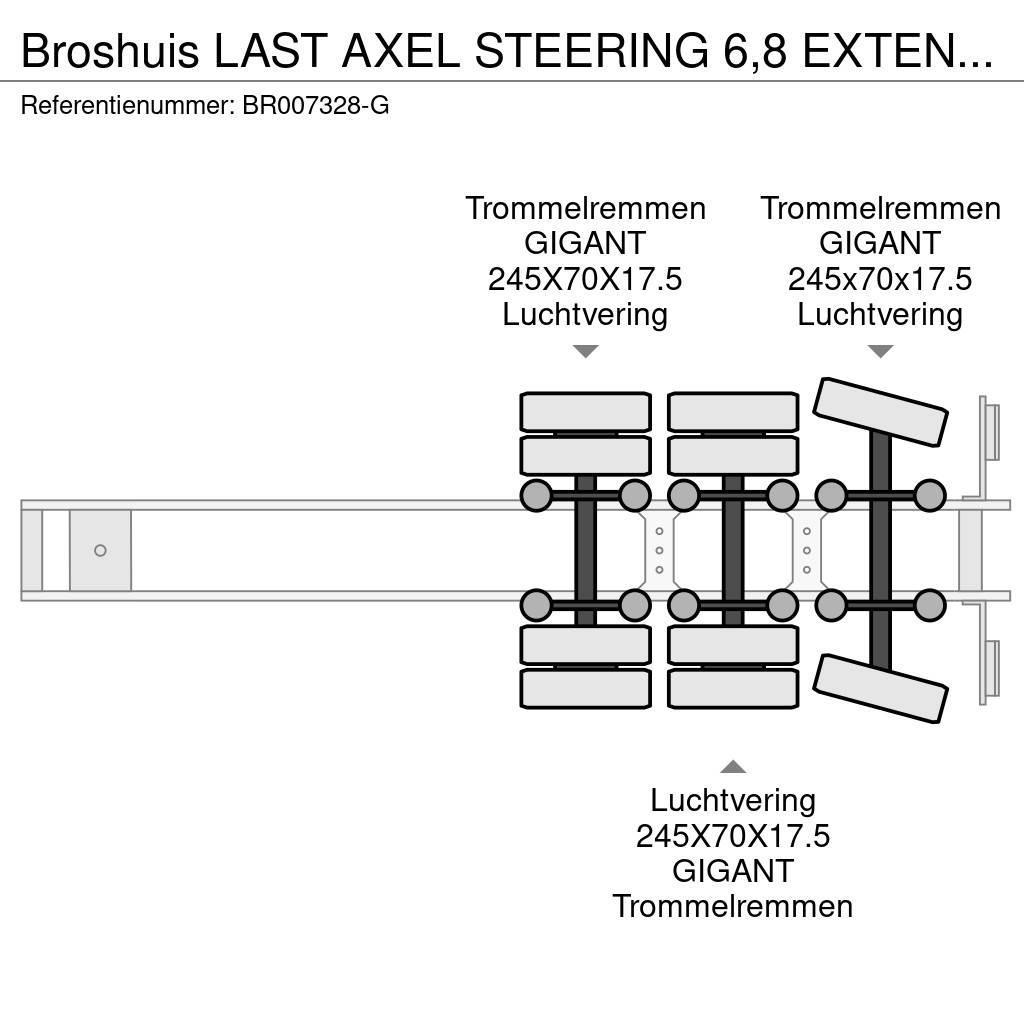 Broshuis LAST AXEL STEERING 6,8 EXTENDABLE Diepladers