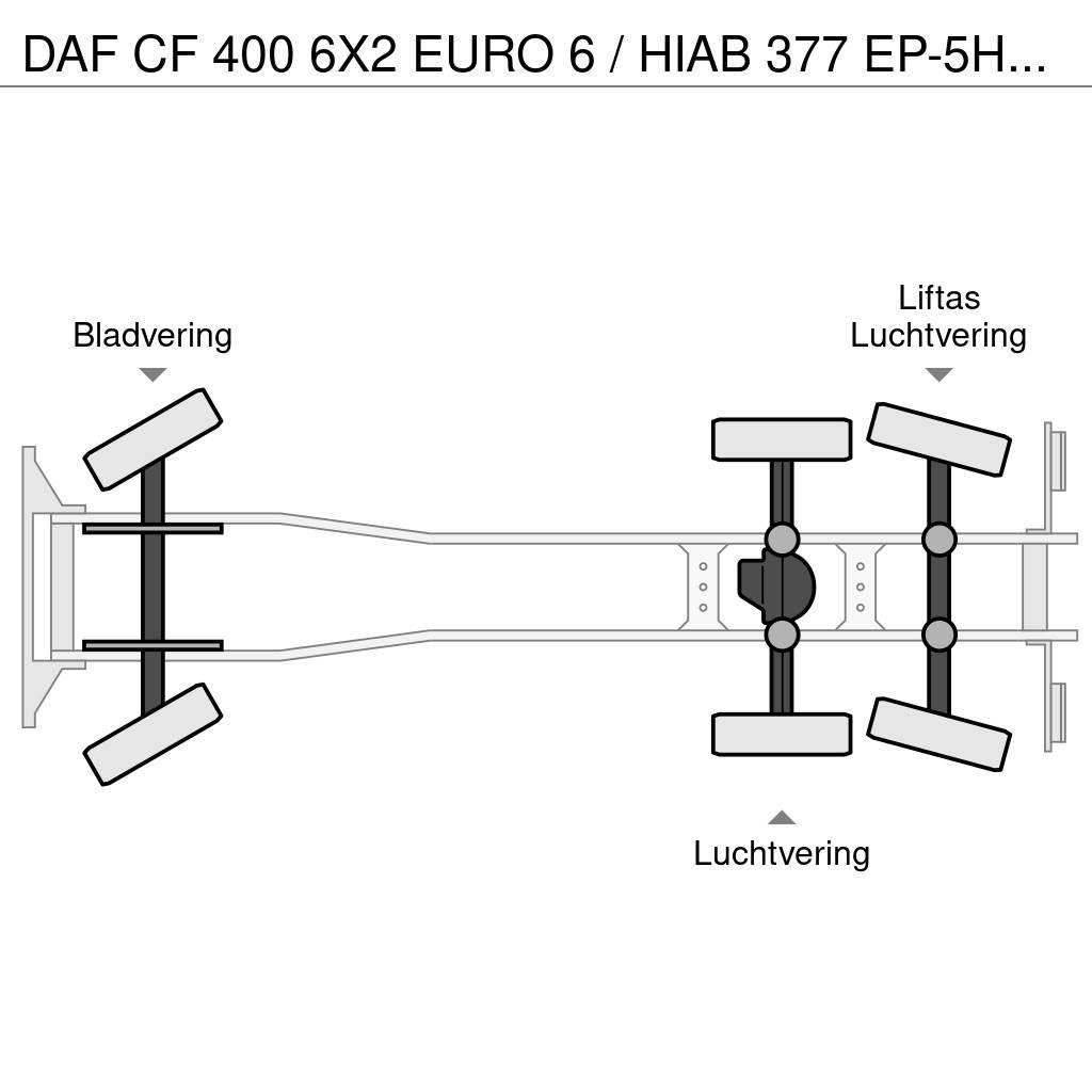 DAF CF 400 6X2 EURO 6 / HIAB 377 EP-5HIPRO / 37 T/M KR Kranen voor alle terreinen