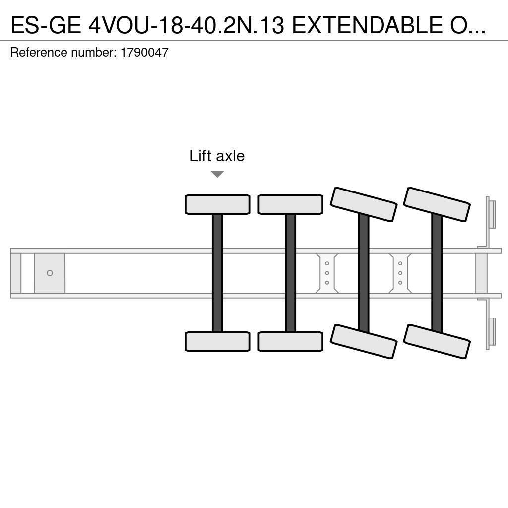 Es-ge 4VOU-18-40.2N.13 EXTENDABLE OPLEGGER/TRAILER/AUFLI Vlakke laadvloeren