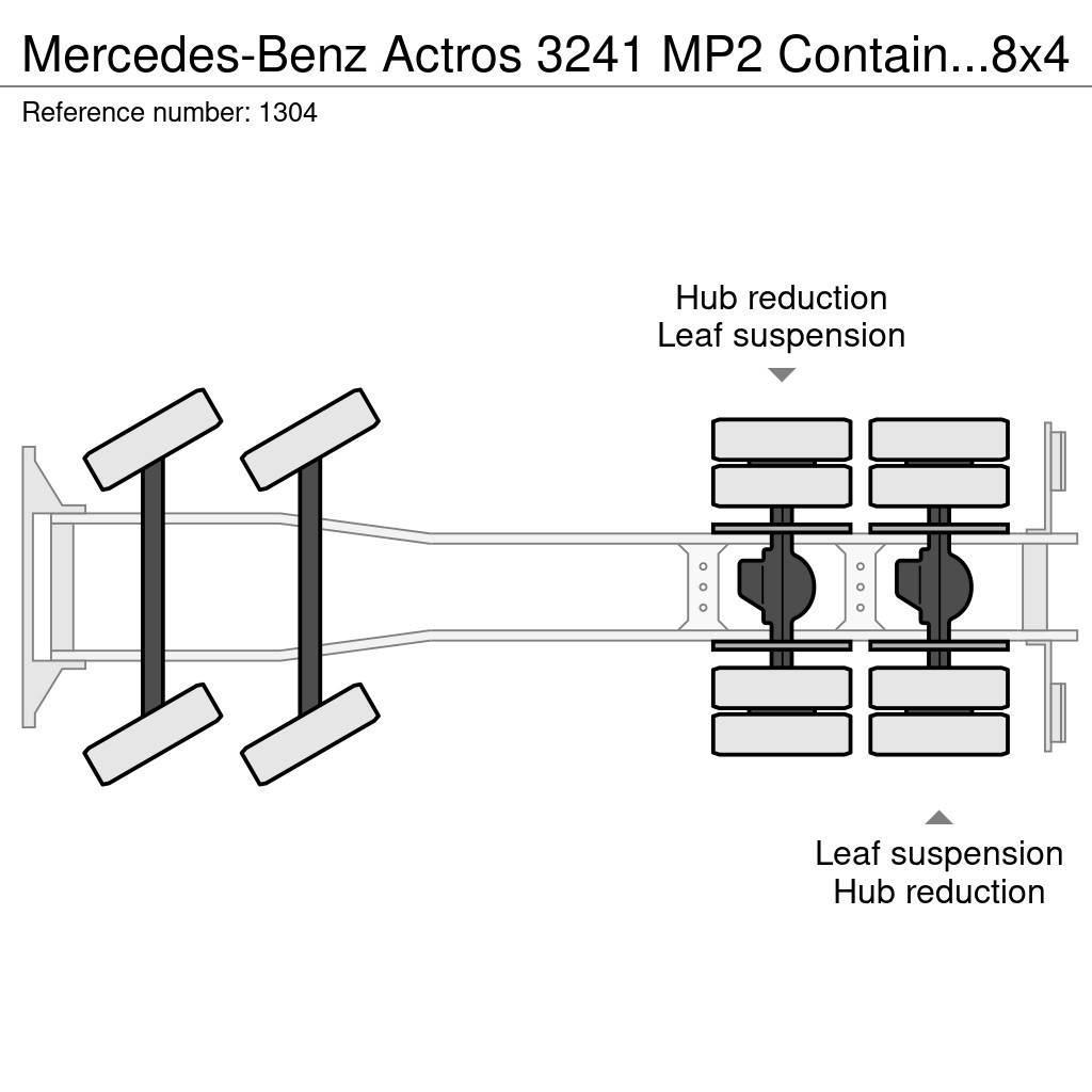 Mercedes-Benz Actros 3241 MP2 Container Hook 8x4 V6 EPS 3 Pedals Vrachtwagen met containersysteem