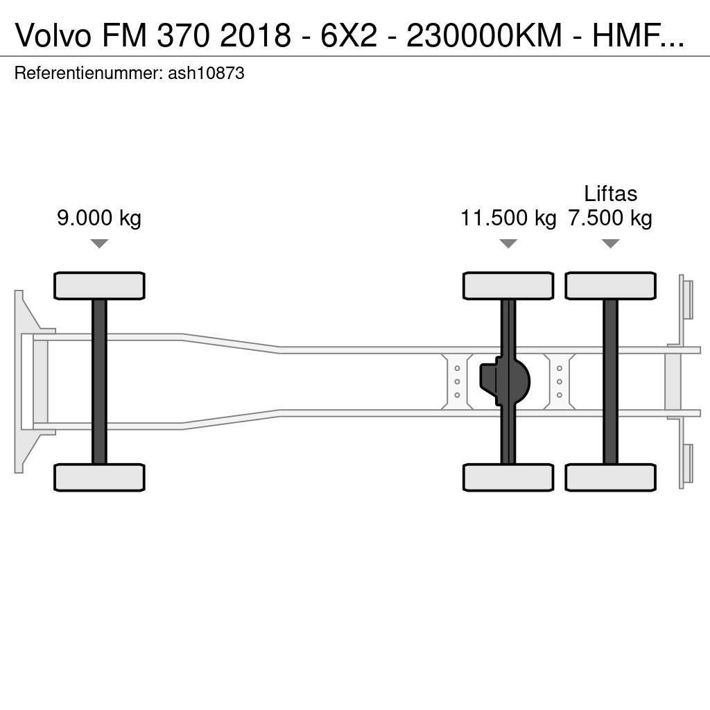 Volvo FM 370 2018 - 6X2 - 230000KM - HMF26TM CRANE 5X RO Platte bakwagens
