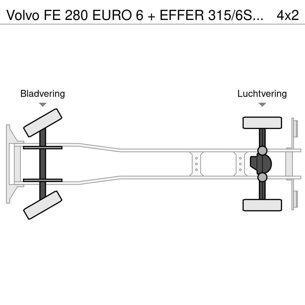 Volvo FE 280 EURO 6 + EFFER 315/6S + JIB 4S / LIER / WIN Kranen voor alle terreinen