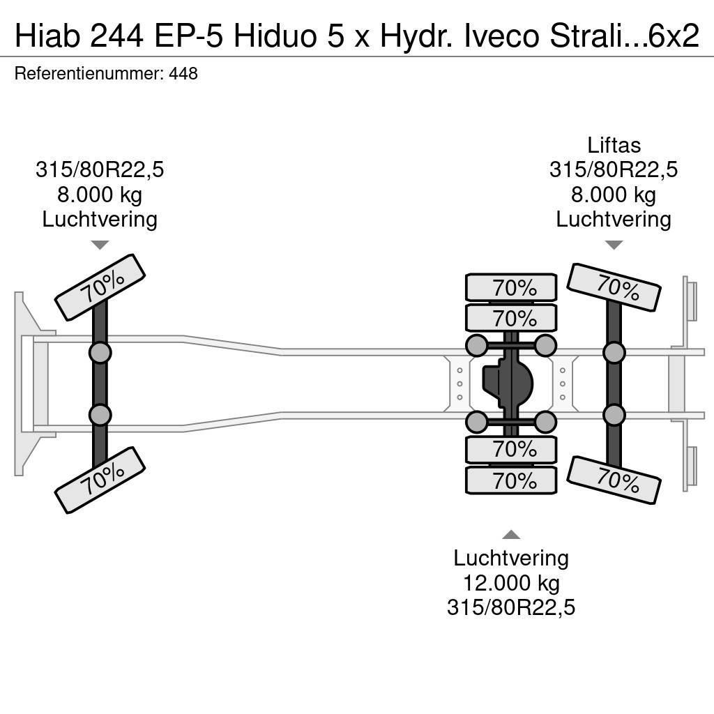 Hiab 244 EP-5 Hiduo 5 x Hydr. Iveco Stralis 420 6x2 Eur Kranen voor alle terreinen