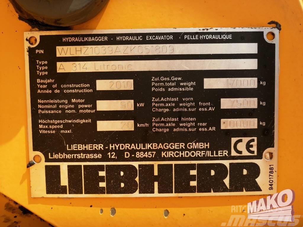 Liebherr A 314 Litronic Wielgraafmachines