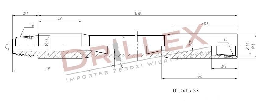 Vermeer D7x11, D9x13, D10x15 S3  Drill pipes, Żerdzie Horizontale boorinstallaties
