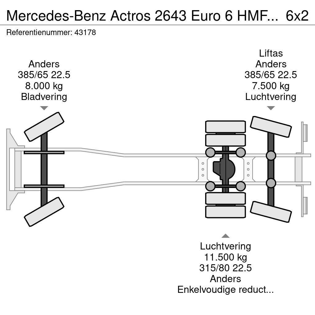 Mercedes-Benz Actros 2643 Euro 6 HMF 23 Tonmeter laadkraan Vrachtwagen met containersysteem