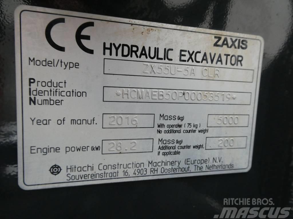 Hitachi ZX 55 U-5 A CLR Minigraafmachines < 7t