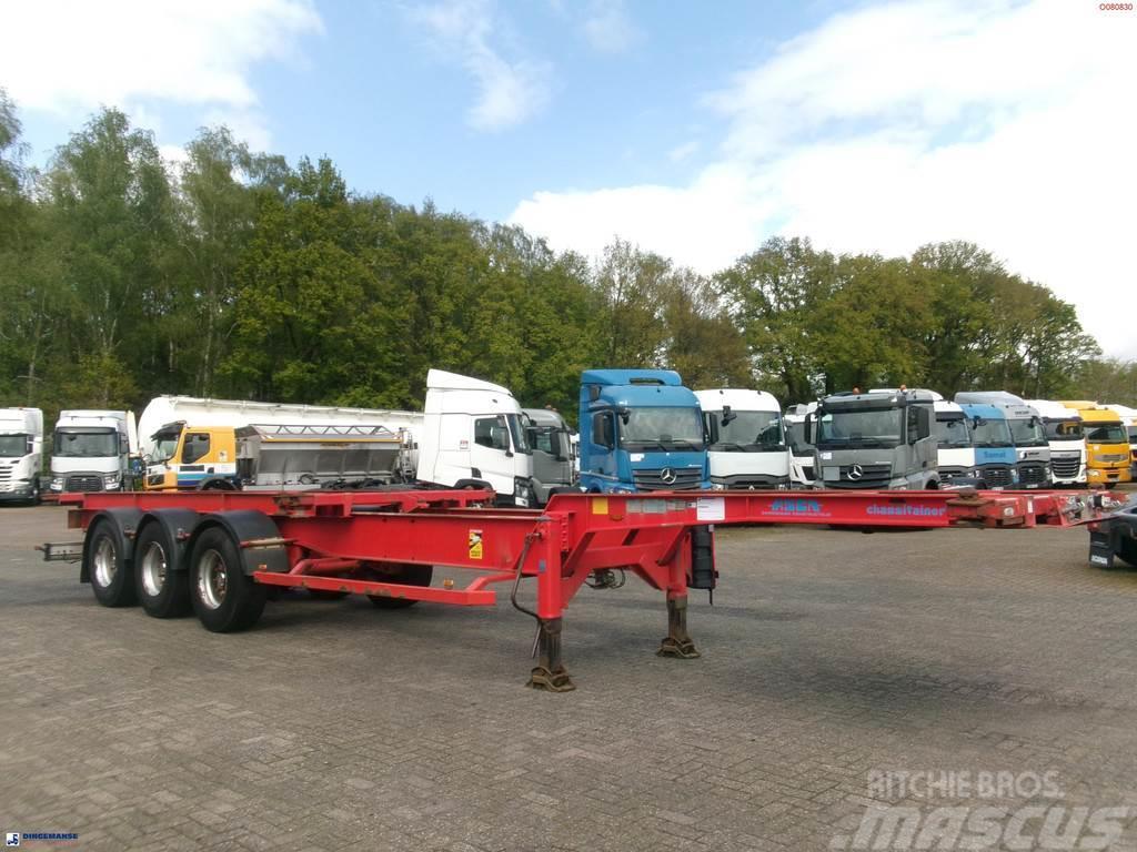 Asca 3-axle container trailer 20-40-45 ft + hydraulics Containerchassis