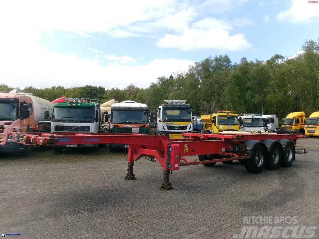 Asca 3-axle container trailer 20-40-45 ft + hydraulics Containerchassis