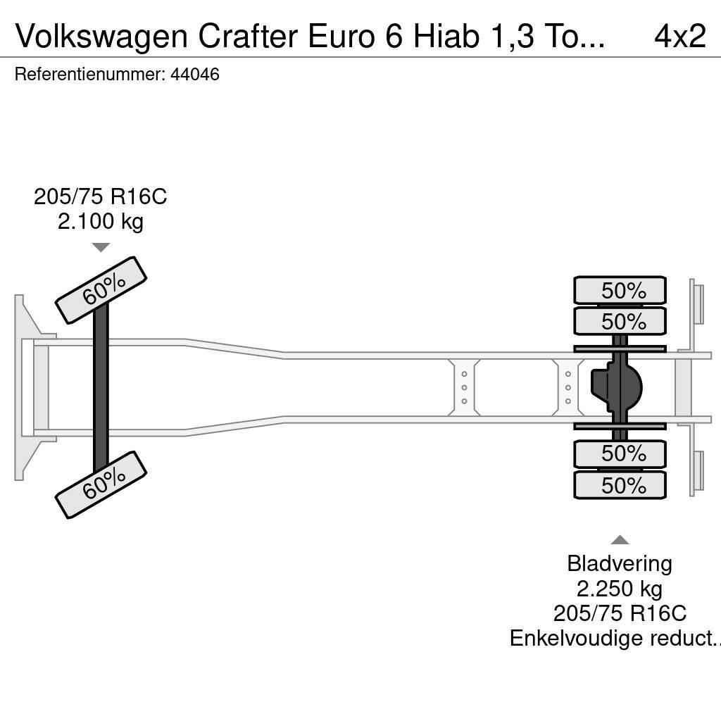 Volkswagen Crafter Euro 6 Hiab 1,3 Tonmeter laadkraan Kipper Kipper