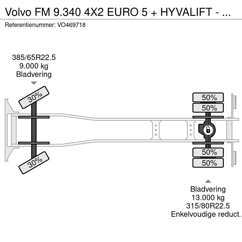 Volvo FM 9.340 4X2 EURO 5 + HYVALIFT - FULL STEEL SUSP. Portaalsysteem vrachtwagens