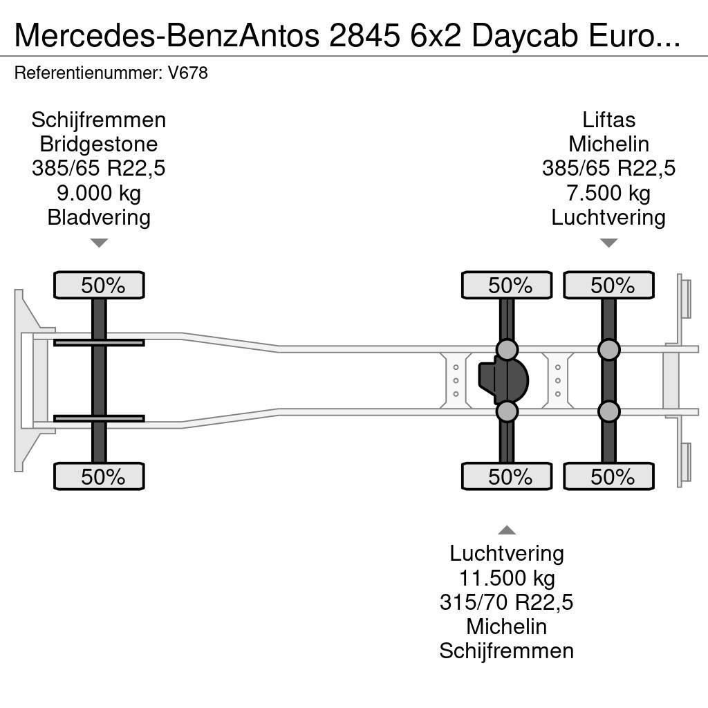 Mercedes-Benz Antos 2845 6x2 Daycab Euro6 - Haakarm 21T - Lift-A Vrachtwagen met containersysteem