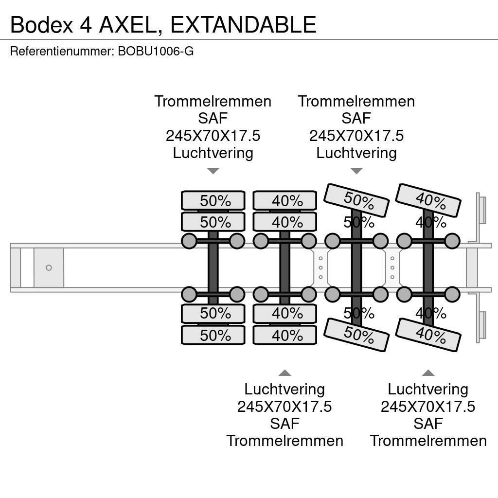 Bodex 4 AXEL,  EXTANDABLE Diepladers