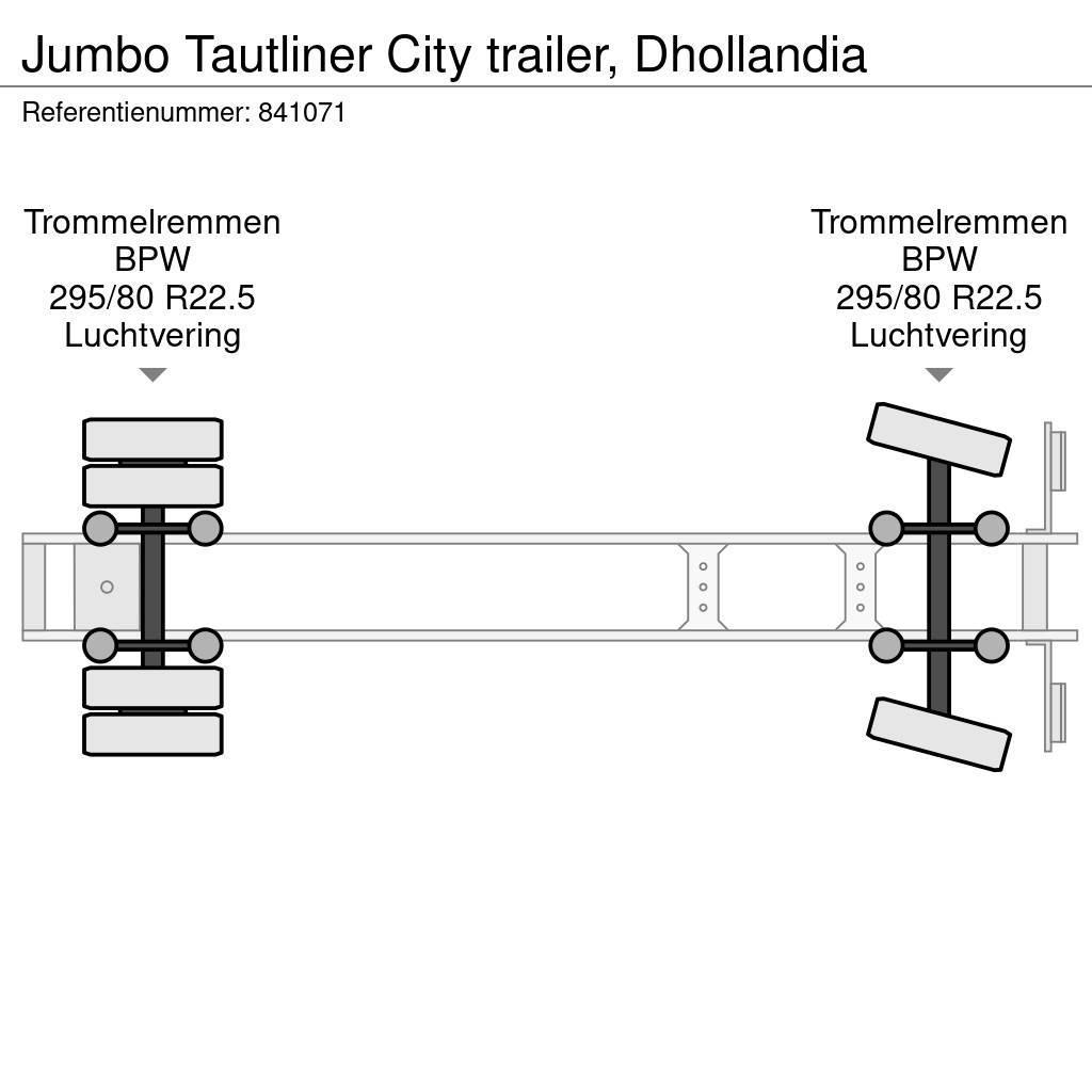 Jumbo Tautliner City trailer, Dhollandia Schuifzeilen