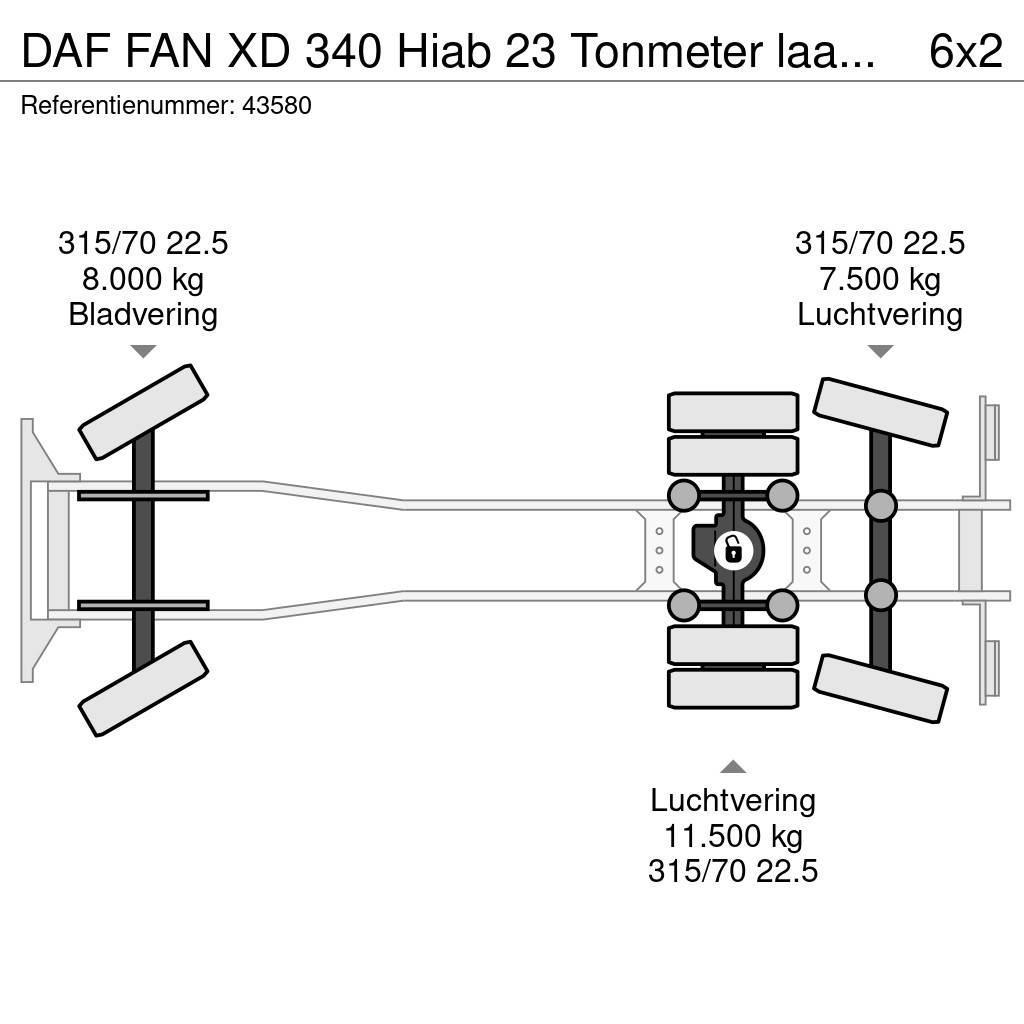 DAF FAN XD 340 Hiab 23 Tonmeter laadkraan + Welvaarts Vuilniswagens