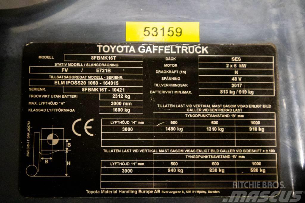 Toyota 8FBMK16T, PRISSÄNKT, motviktstruck m låga timmar Elektrische heftrucks