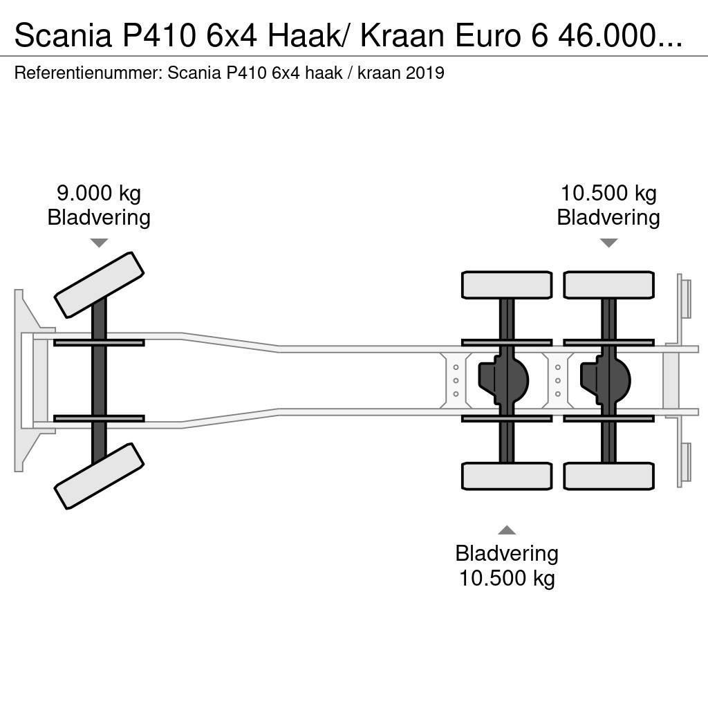 Scania P410 6x4 Haak/ Kraan Euro 6 46.000km ! Retarder Vrachtwagen met containersysteem