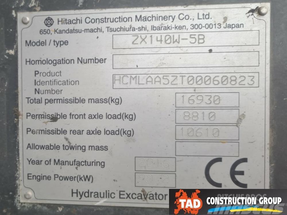 Hitachi ZX 140W-5B Wielgraafmachines