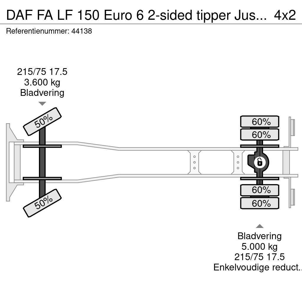 DAF FA LF 150 Euro 6 2-sided tipper Just 94.317 km! Schuifzeilopbouw
