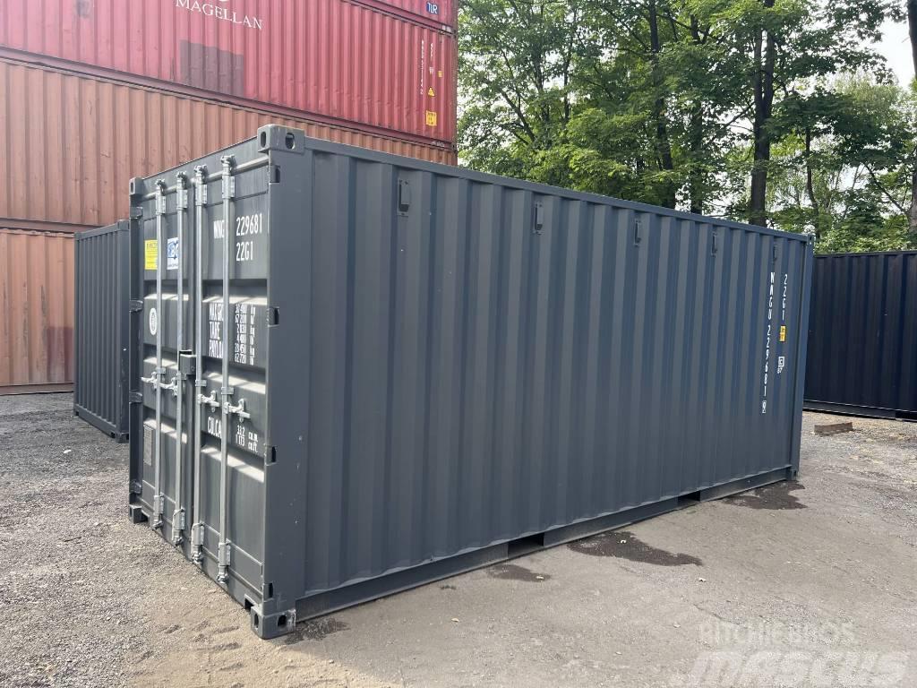  20' DV Lagercontainer ONE WAY Seecontainer/RAL7016 Opslag containers