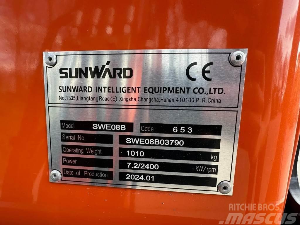 Sunward SWE08 minigraver 1ton NIEUW incl. 3 bakken Minigraafmachines < 7t