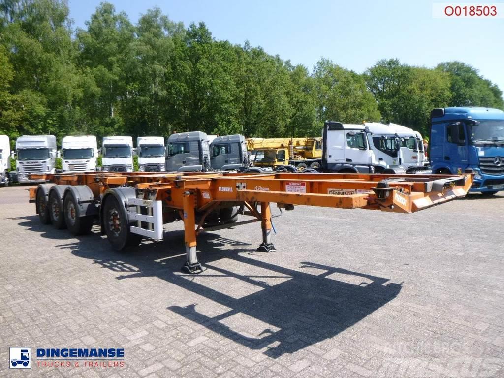 Dennison 4-axle container combi trailer (3 + 1 axles) 20-30 Containerchassis