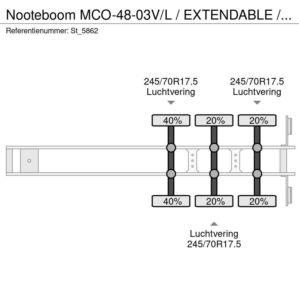 Nooteboom MCO-48-03V/L / EXTENDABLE / 3X STEERING AXLE / REM Diepladers