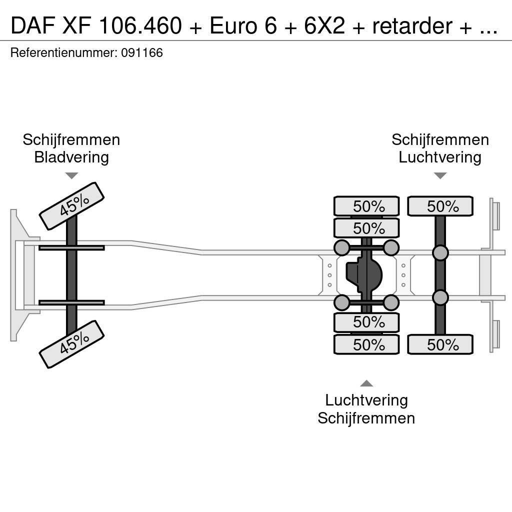 DAF XF 106.460 + Euro 6 + 6X2 + retarder + price is on Schuifzeilopbouw
