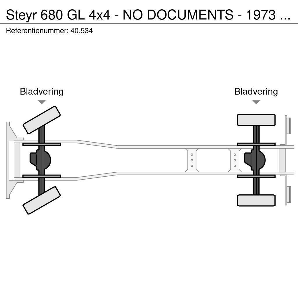Steyr 680 GL 4x4 - NO DOCUMENTS - 1973 - 40.534 Platte bakwagens