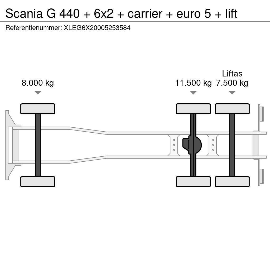 Scania G 440 + 6x2 + carrier + euro 5 + lift Koelwagens