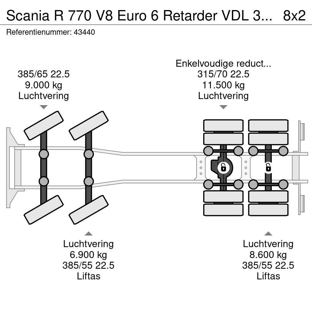 Scania R 770 V8 Euro 6 Retarder VDL 30 Ton haakarmsysteem Vrachtwagen met containersysteem